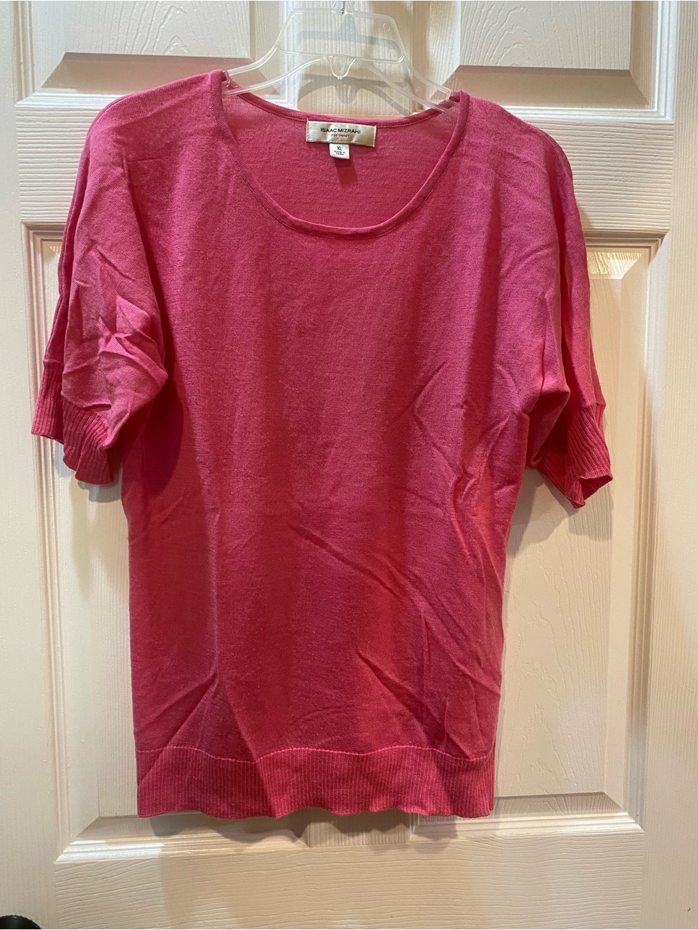 Isaac Mizrahi Pink Short Sleeve Scoop Neck Top